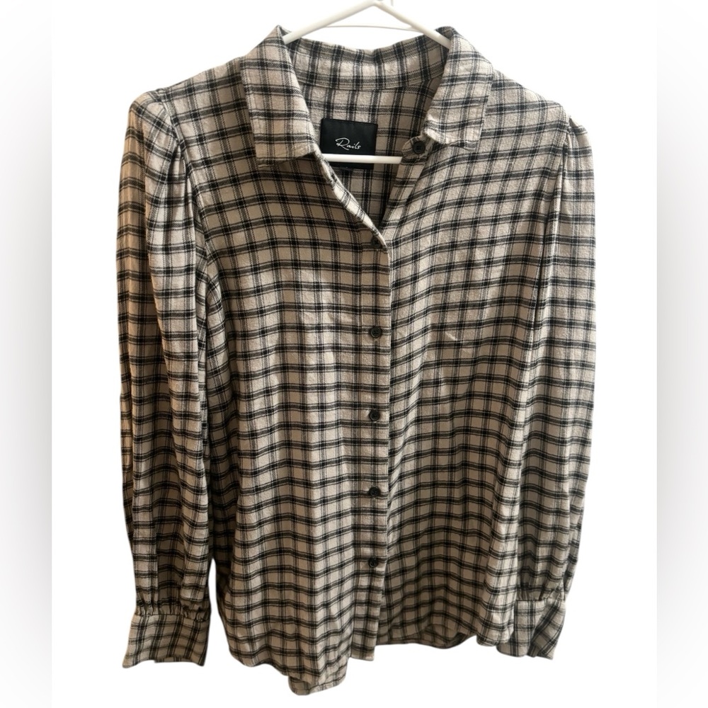 Rails Plaid Button Down Shirt in Black and Tan